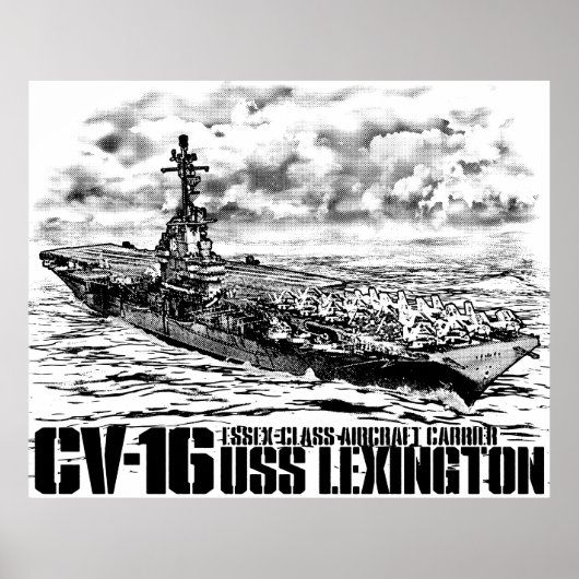 Poster Porte-avions Lexington Print (Devant)