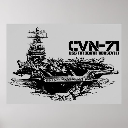 Poster Porte-avions Theodore Roosevelt Imprimer (Devant)
