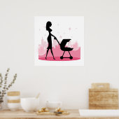 Poster Porte-bébé à la mode pour maman poussant (Cuisine)