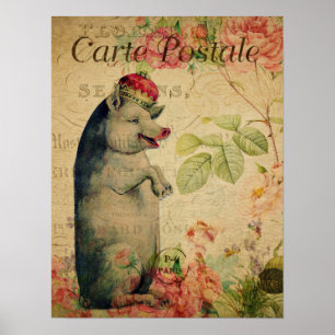 Poster Porte-Cartes Postales Française vintage Avec Couro