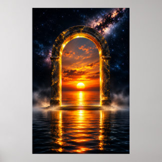 Poster Porte céleste éthérée - Portail du coucher de sole