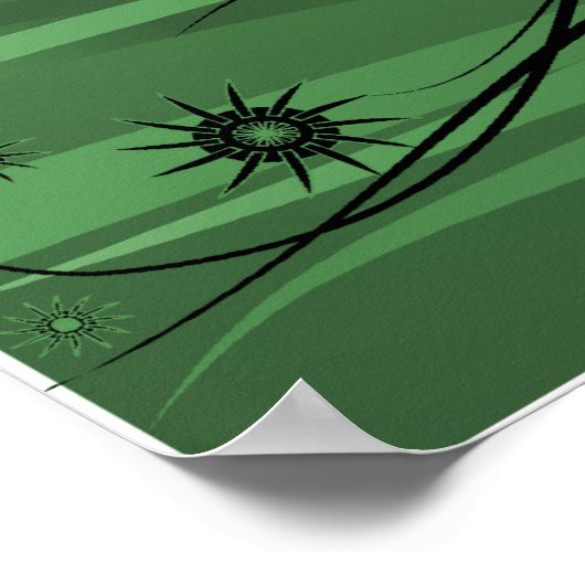 Poster Porte-cheveux sauvages - Silhouette - Noir & Vert (Coin)