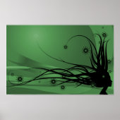 Poster Porte-cheveux sauvages - Silhouette - Noir & Vert (Devant)