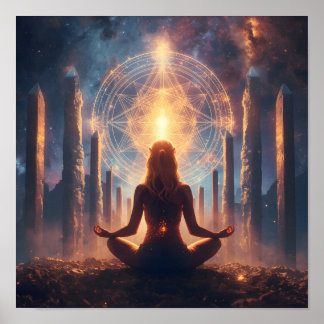 Poster Porte Cristalline de Méditation Cosmique