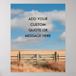 Poster Porte de ferme rustique - Créez votre propre citat
