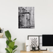 Poster Porte de grange avec arbre (Bureau à domicile)
