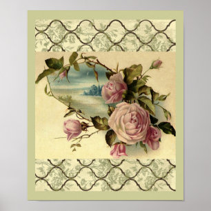 Poster Porte de jardin victorienne Rose par l'affiche de