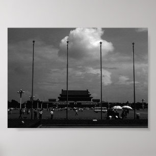 Poster Porte de la place Tiananmen rue de Pekin Chine vin