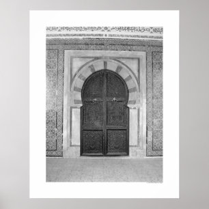 Poster Porte de la vieille mosquée (B&W)