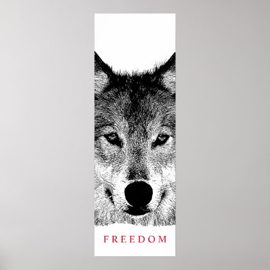 Poster Porte de loup de liberté motivationnelle unique (Devant)