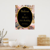 Poster Porte de marbre rose, gris et or (Cuisine)