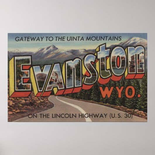 Poster Porte d'entrée des monts Uinta - Evanston, WY (Devant)