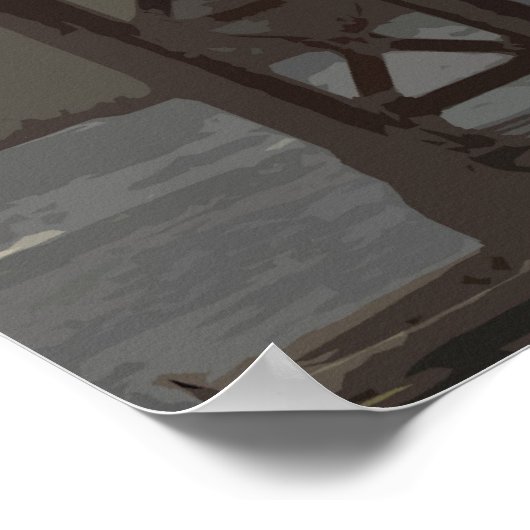 Poster Porte d'or Abstraite en vert (Coin)