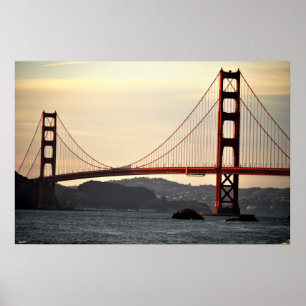 Poster Porte d'or au coucher du soleil