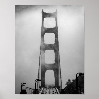 Poster Porte d'or entourée de brouillard -San Francisco