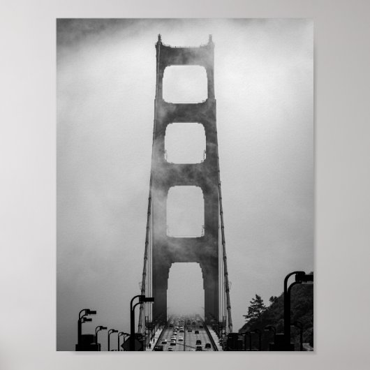 Poster Porte d'or entourée de brouillard -San Francisco (Devant)