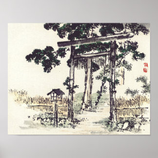 Poster Porte du sanctuaire par Kōno Bairei