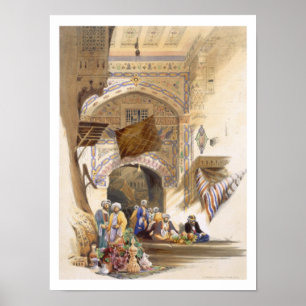 Poster Porte d'un bazar, Grand Cairo, pub. 1846 (litho