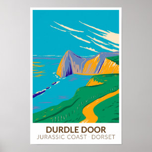 Poster Porte Durdle Sur Man Of War Bay Dans le Dorset Eng