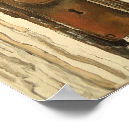 Poster Porte en bois (Coin)