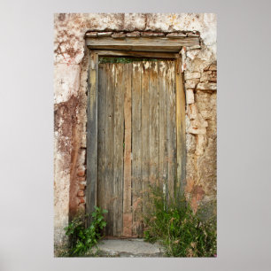 Poster Porte En Bois Rustique Au Mexique