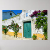 Poster Porte en bois vert d'eau (Devant)