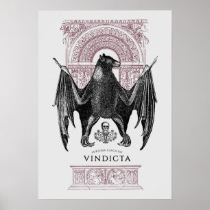 Poster Porte Mandala de l'animal de chauve-souris
