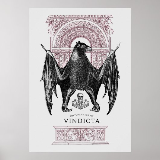 Poster Porte Mandala de l'animal de chauve-souris (Devant)