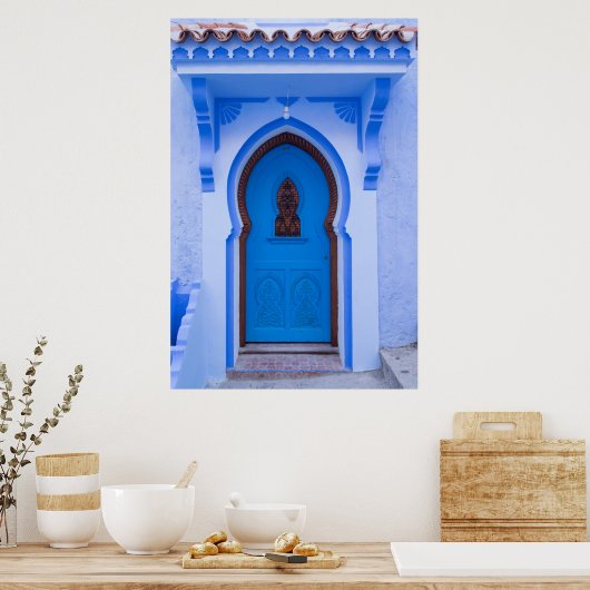 Poster Porte marocaine bleue (Cuisine)