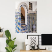 Poster Porte marocaine carrelée (Bureau à domicile)