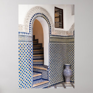 Poster Porte marocaine carrelée