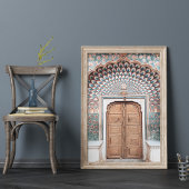 Poster Porte marocaine Turquoise en terre cuite