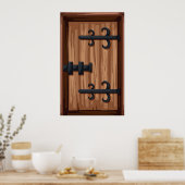 Poster Porte médiévale en bois (Cuisine)