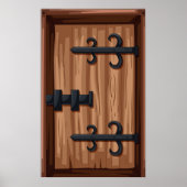 Poster Porte médiévale en bois (Devant)