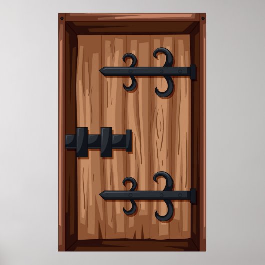 Poster Porte médiévale en bois (Devant)