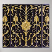 Poster Porte métallique, design motif complexe. (Devant)