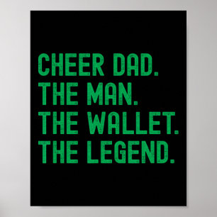 Poster Porte-monnaie homme cheerleading drôle vert Cheer 