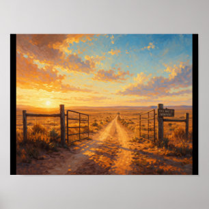 Poster Porte ouverte menant nulle part