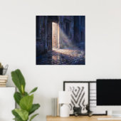 Poster Porte Ouverte - Peinture de Style Impressionniste (Bureau à domicile)
