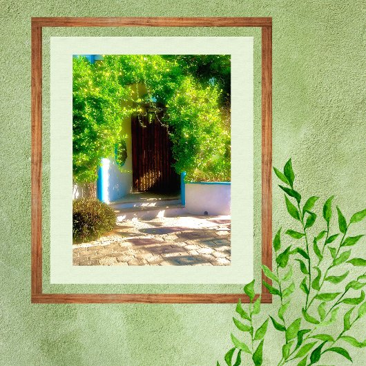 Poster Porte Rustique Avec Foliage