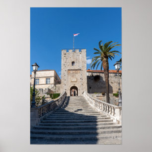 Poster Porte terrestre dans la ville de Korcula - Dalmati