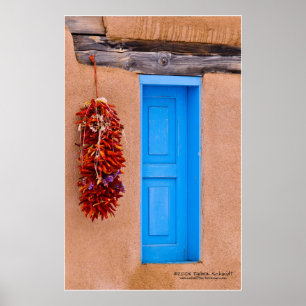 Poster Porte turquoise