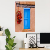 Poster Porte turquoise (Bureau à domicile)