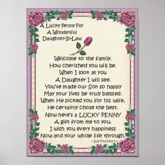 Poster Portefeuille-fille-belle-fille-Lucky Penny-colle