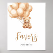 Poster Porter Brown Baby shower de ballon Faveurs (Devant)