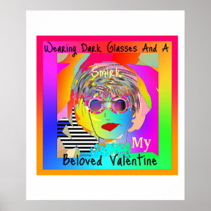 Poster Porter Des Lunettes Sombres Et Un Sourire Ma Saint