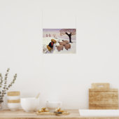 Poster Porter le foin au mouton en hiver (Cuisine)