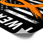Poster Porter Orange Je suis un survivant Leucémie Cancer (Coin)