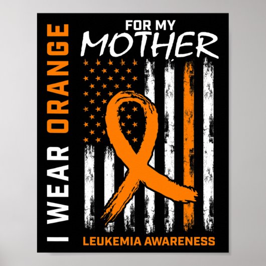 Poster Porter Orange Mère Maman Leucémie Sensibilisation (Devant)