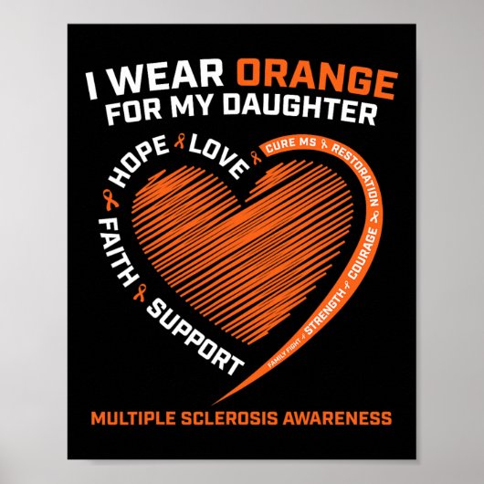 Poster Porter Orange Pour Ma Fille Sclérose En Plaques Aw (Devant)